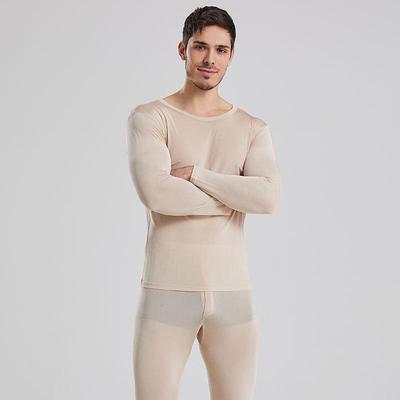 Men's Silk Thermal Underwear Set: Lightweight, Comfortable, Close-Fitting Autumn & Winter Base Layer.