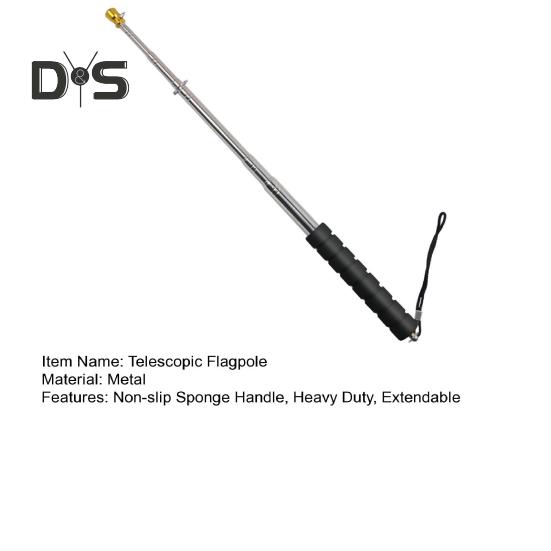 Maszt flagowy teleskopowy 200/300CM z antypoślizgową gąbką, wytrzymały metalowy, rozsuwany, przenośny, do banerów dla nauczycieli