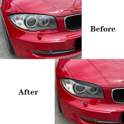 Cache-phares pour BMW Série 1 E81 E82 E87 E88 2008-2013, Garniture Paupières Phares, ABS Fibre de Carbone Noir Brillant
