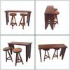 Realistic Wood Table Miniature Zakka Realistic Pretend Play for Role Display Round Top Stool Model Vintage Stool 1:12