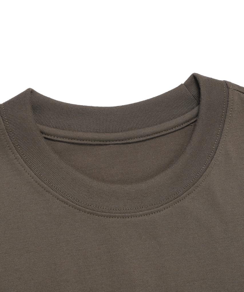 Beullaengkiteu Basic Soft Solid Crew Neck T-Shirt (Khaki)