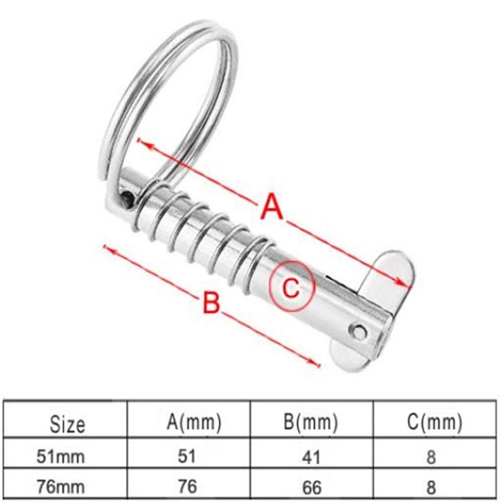 2 Pcs 8mm 316 Stainless Steel Quick Release Pin – Marine Grade Bimini Top Deck Hinge Pin For Boat Canvas Support Hardware