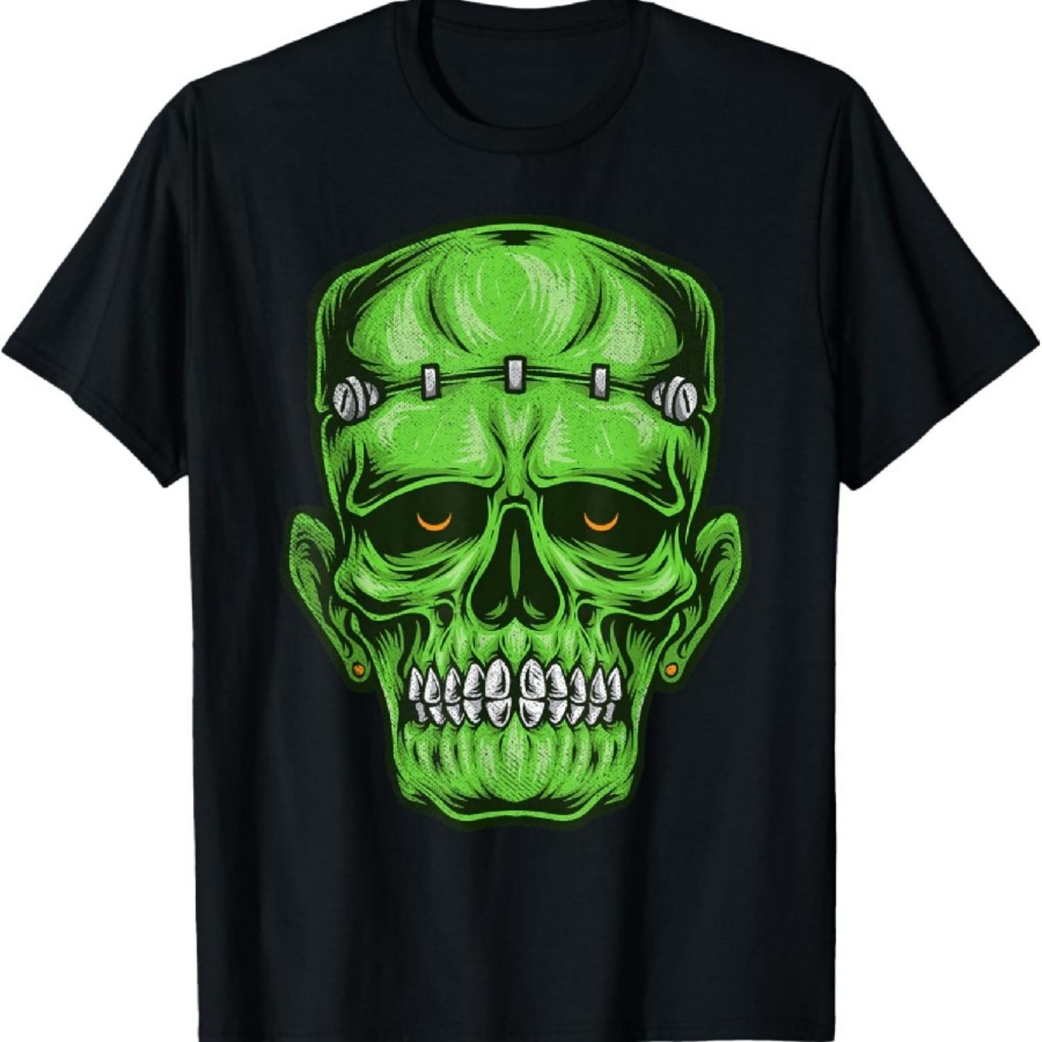 

Scary Halloween Frankenstein Apparel Monster Face Munster T-Shirt XXXXXL чорний