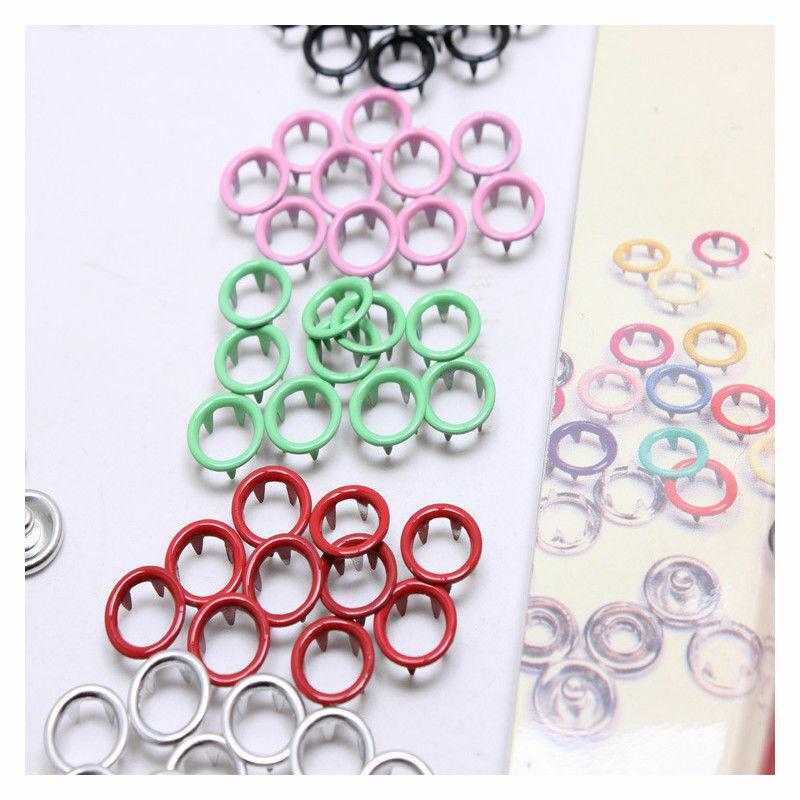 9.5mm Prong Ring Fasteners/Press Studs Metal Open Ring No Sew Button Pliers