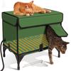 Insulated Heated Cat Bed & Birthing Room, Foldable Outdoor Cage, Warm House for Cats & Kittens