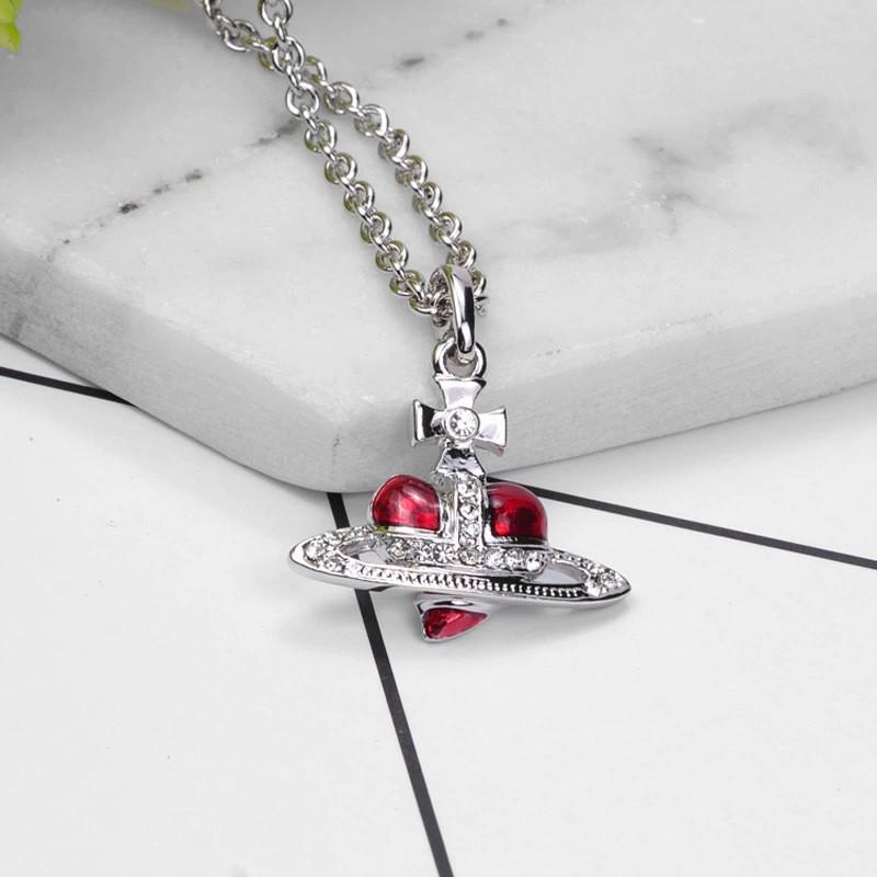 

Ожерелье Big Love Saturn с эмалевой росписью и бриллиантовой инкрустацией - Хип-хоп панк ключичная цепочка для женщин.