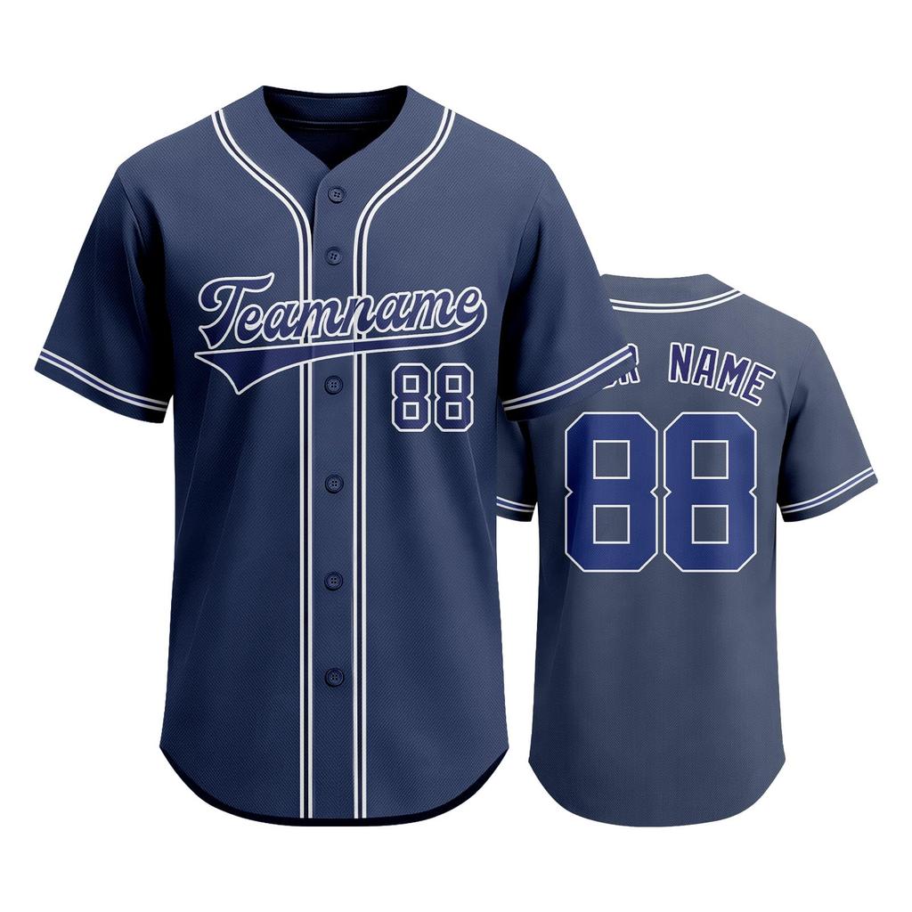 Customizable Baseball Jersey Men Women Button Down Sports Shirt Team Name Number Mesh Fabric Athletic Uniform Top