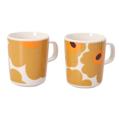 Marimekko OIVA UNIKKO Mokken, Set van 2, 250ml, 74952 182, Karamel [Parallel Import]