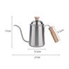 Stainless Steel Hand Brewed Coffee Pot Wood Handle Water Kettle Gooseneck Coffee Kettle  Outdoor