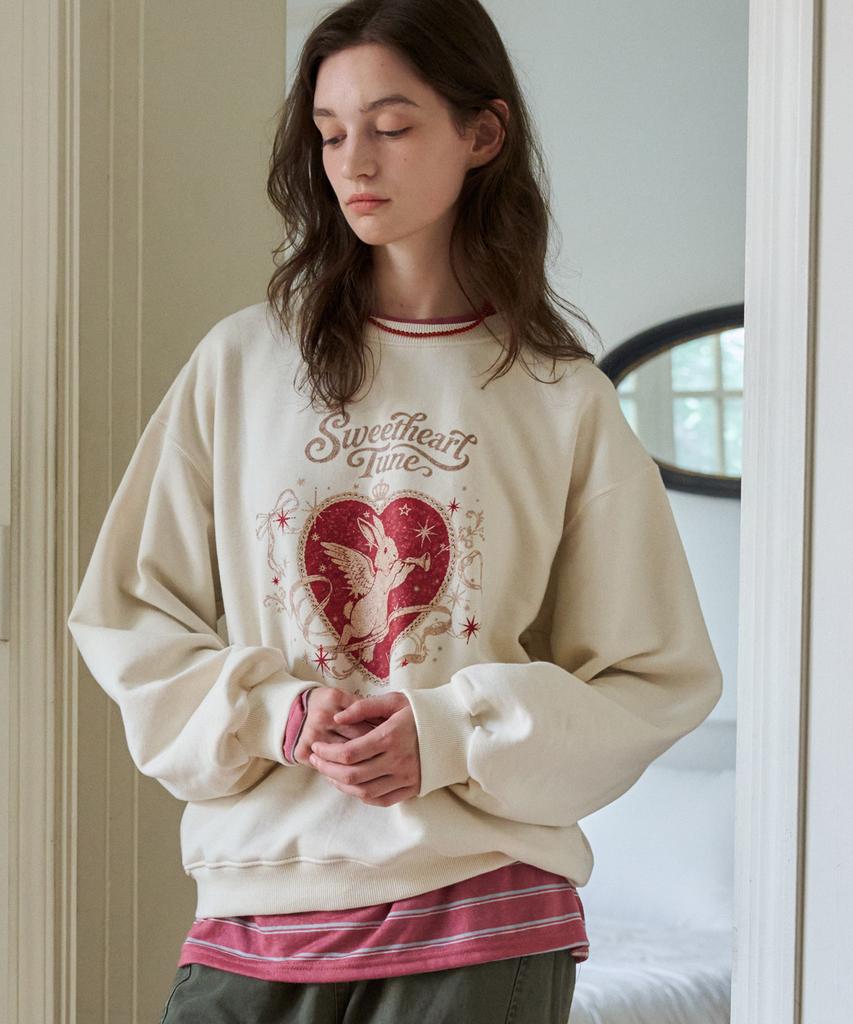 HAINT Sweet Bunny Oversized Sweatshirt 2Col_Ivory