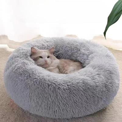 Plush Round Cat Bed Soft Dog Bed Mat Sleeping Bag Lounger Cat House Sofa Basket for Small Medium Large Dog