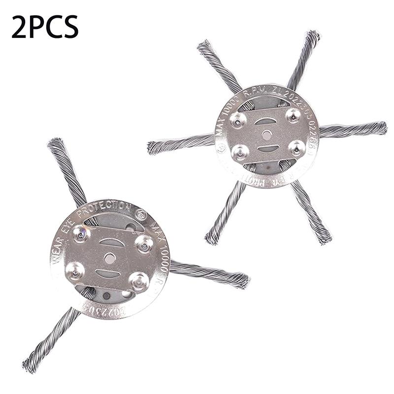 1Set Steel Wire Grass Trimmer Head - Universal Brush Cutter Steel Head For Lawn Mower Edging - 6Inch Replacement Trimmer Blade