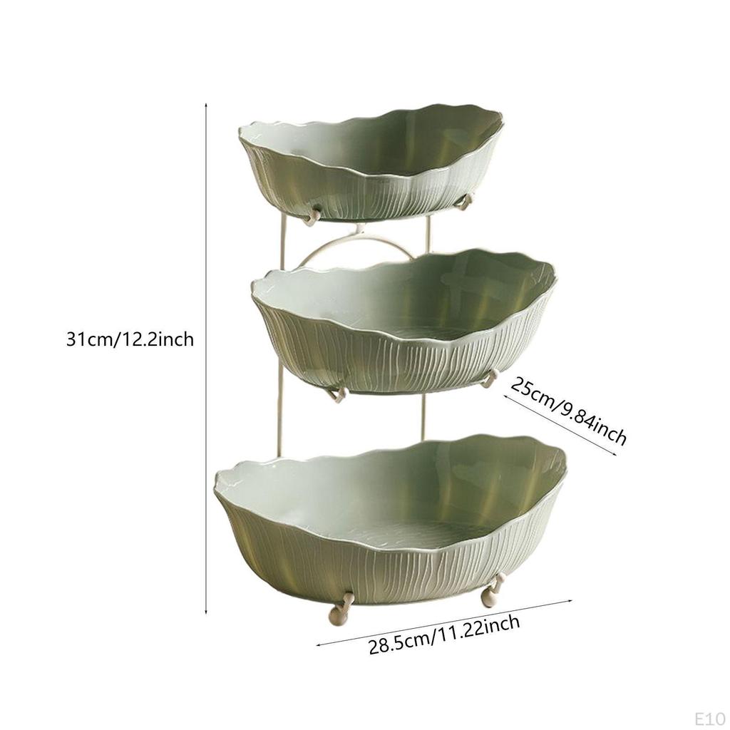 Tiered Fruit Bowl Basket Display Stand Dessert Cupcake Plate Platter Bread Vegetable Holder Serving