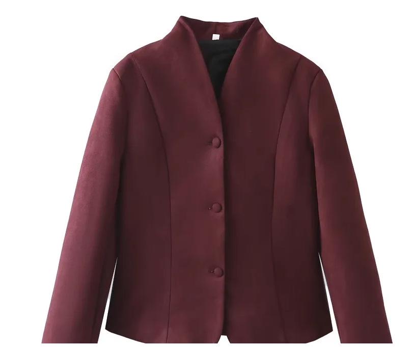 Retro Stand-Up Collar Button Slim-Fit Women's Jacket