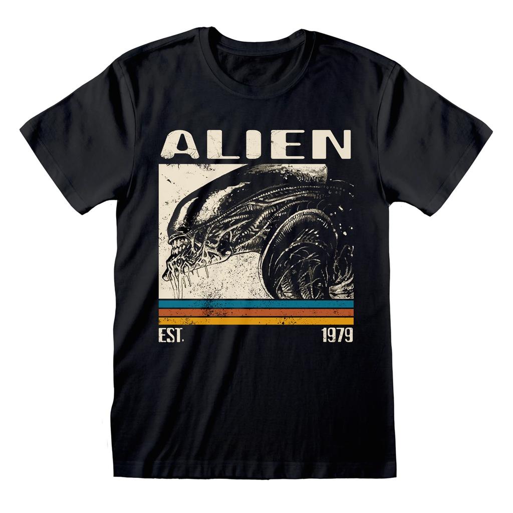 Retro Est 1979 Alien Black Tee T-Shirt T-Shirts