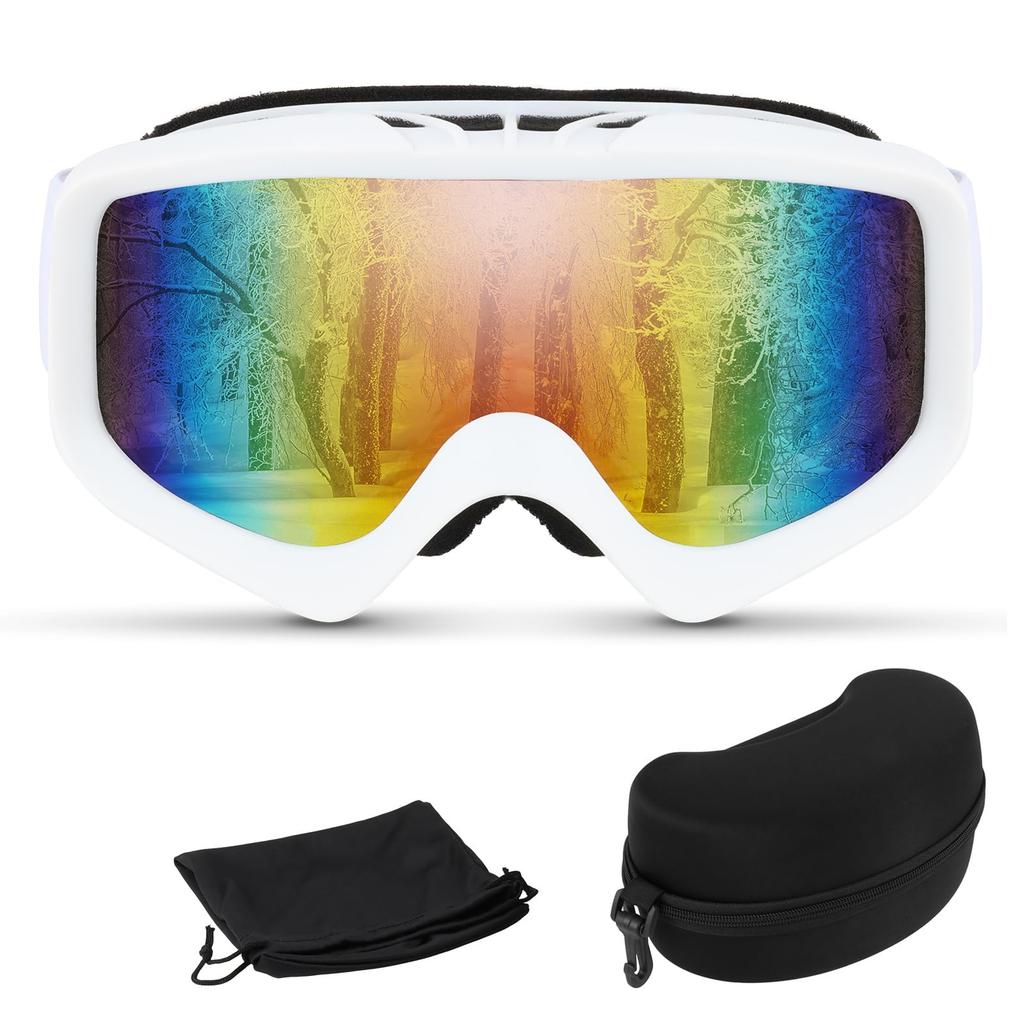 FOCUHUNTER Ski Snowboard with Dedicated Hard Glasses Wide Field of View UV Impact Sports Goggles Goggles, Goggles, Case, Compatible, Anti-Fog, Lenses,