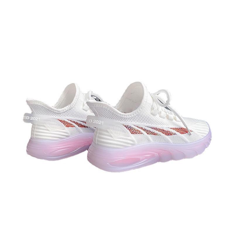 

New women s shoes trendy thick-soled lightweight breathable sports shoes foreign trade flying weaving soft trendy outdoor casual shoes children 35 белый