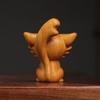 solid wood carving Cartoon Animal  Kitten Decorative Small Model Chinese Characteristic Figurines Room car Ornaments