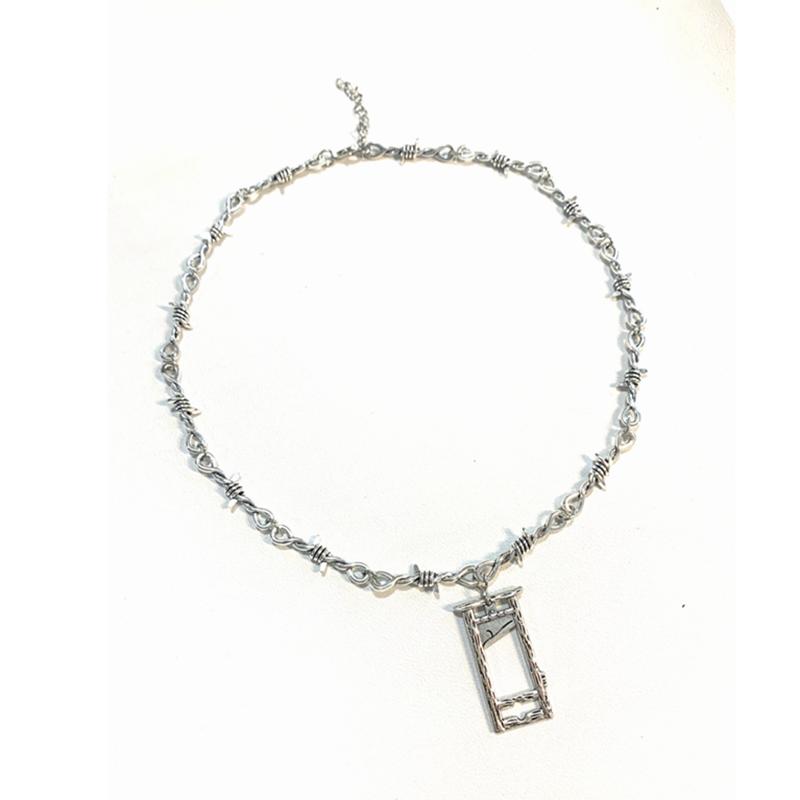 Piccoli Rovi di Filo Ghigliottina di Ferro Collana Choker da Donna Stile Hip-hop Gotico Punk Catena a Spillo con Piccoli Punti Spinati Choker Regali