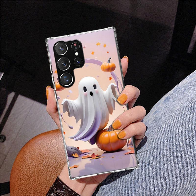 Cute Halloween Ghost Phnoe Case for Samsung Galaxy S26 S25 Edge S23 S24 Ultra S22 Plus S21 S20 FE Unique Cover Soft Coque Galaxy