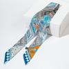 Exotic Printed Silk Scarf For Bags Hair Ties Double-Sided Slanted Edge Narrow Strip Multipurpose Simulation Satin Ribbon