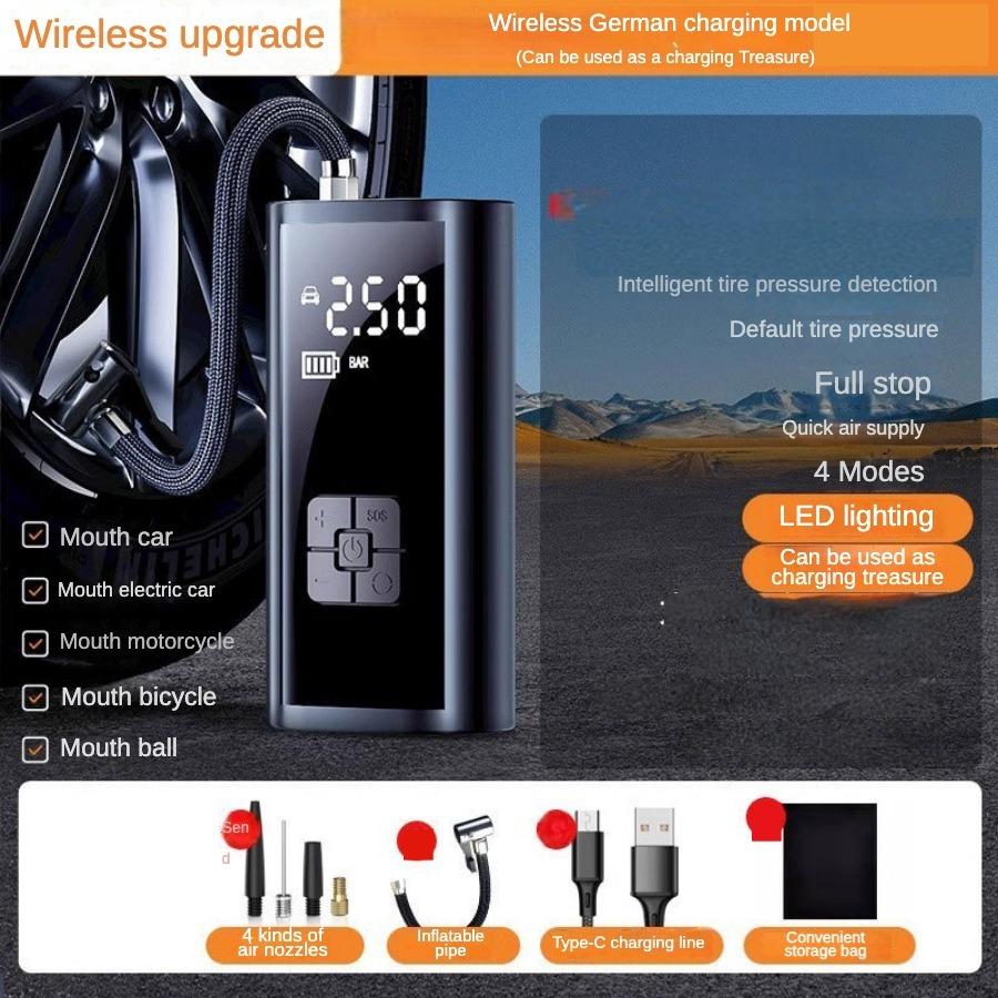 Portable Tire Inflator Rechargeable Electric Inflator For Car Bicycle Digital Air Compressor Football Ball Inflator Pump