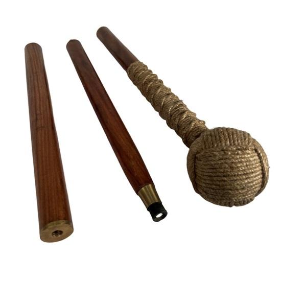 Cane with Rope Design, Walking Stick, Handmade Knot, Jute Rope with Handle, Wooden Camping Cane,