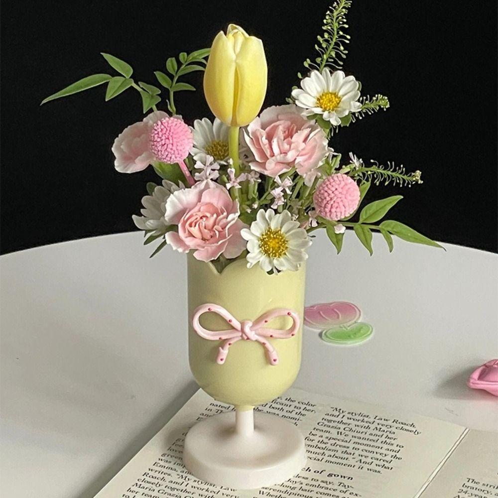 Multi-functional Plastic Pen Holder Tulips Shape Desktop Organizer Storage Bucket Storage Tank Cup School Office