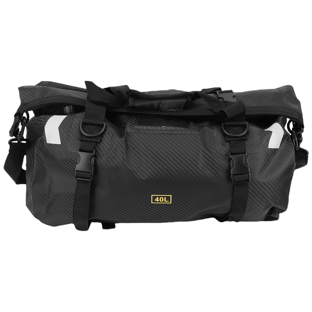 Motorcycle Rear Seat Bag, Reflective Tail Bag with Large Storage Space, Water Resistant Motorcycle Luggage Pack for