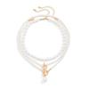 European & American Multi-layer Baroque Pearl Clavicle Necklace Set for Women with OT Buckle and Fashionable Cross-border Jewelry Design