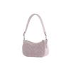 Coach Swinger 20 Letter Logo Zipper Embossed Print Canvas And Denim Leather Half Moon Saddle Handbag Women Handbags Pink CJ939-LHPPU