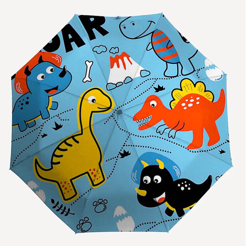 1PC Dinosaur Roar Umbrella-8-Rib Reinforced, Automatic Open, Lightweight & Durable, Fashion Accessory for Outdoor-L0386