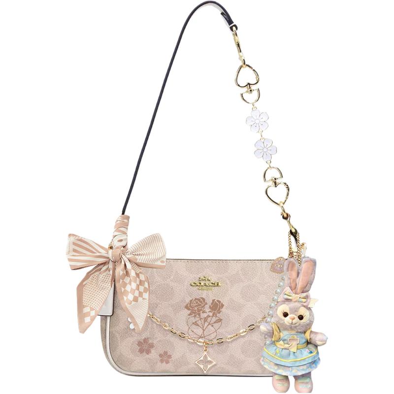 

COACH shoulder bag [Customized bag] Nolita 19 Princess style literary classic fashion versatile artificial Flower Fairy Basic Pack (Pack + Dust Bag) коричневий