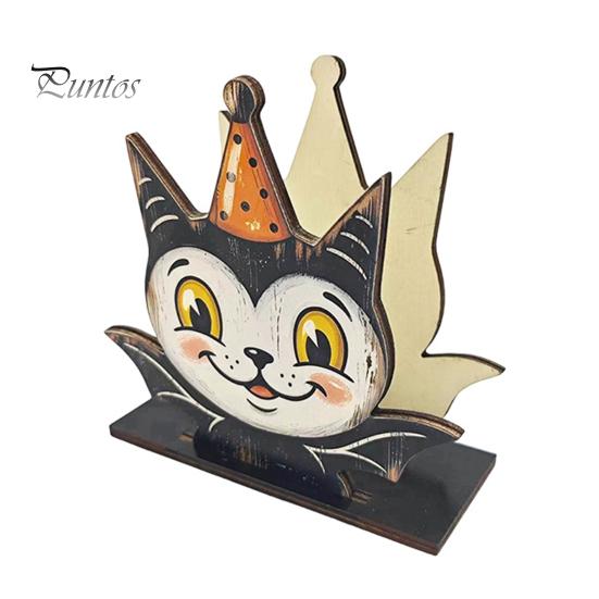 Cartoon Style Ornament Halloween Wooden Napkin Holder, Ghost Mummy Pumpkin Gothic Cute Table Decor Rustic Tabletop Tissue Dispenser for Farmhouse