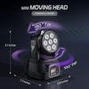 4PC 7*12W Mini Disco Light DMX512 Sound Control Wedding Party Ambient Light 540° Moving Head Stage Light Stage Performance Light