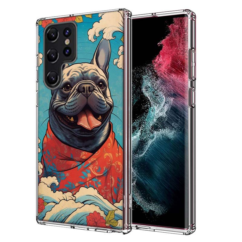 Französische Bulldogge Hund Mops Hülle Für Samsung Galaxy S21 S20 S23 FE S22+ S24 Ultra S25 Edge Handyhülle S10 Plus Klare Capa Coque Patt