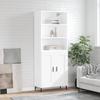 Vidaxl Display Cabinet, White, 69.5X34X180 Cm, Wood-Based Material