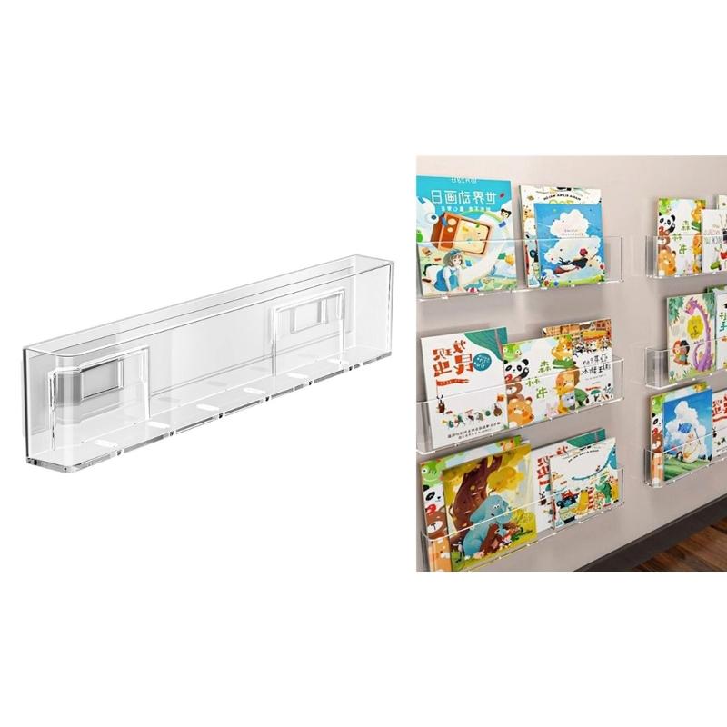Pet Material Acrylic Book Display Stand Versatile Acrylic Wall Mount Magazine Holder Easy to Clean Book Support Holder