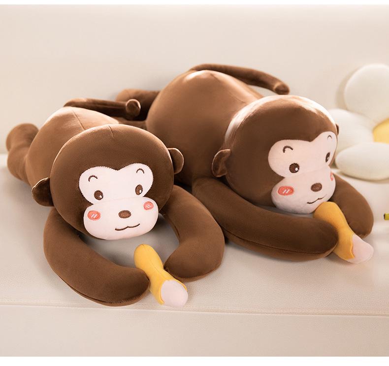 Cute Banana Monkey Plush Toy & Pillow with Long Arms - Multifunctional Curtain Holder