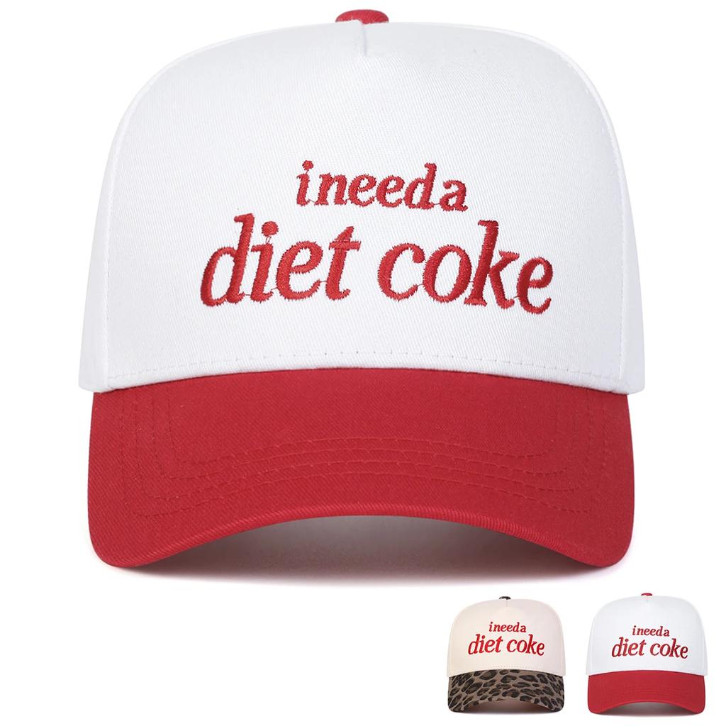 Baseball Stitching Stitched Embroidered Alphabet Coke Diet A Ineed Neutral Gender Women Men For Caps Spring Autumn Outdoor Adjustable Casual Hats