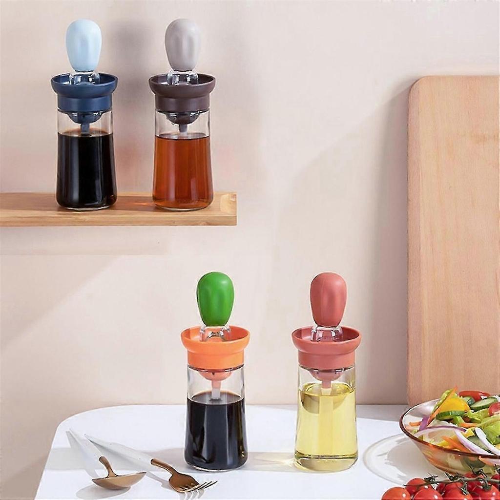 4PCS Silicone Brush Oil Cruet Bottle Pastry Brush for Barbecue Cooking Grill Culinary Novel Kitchen Accessories