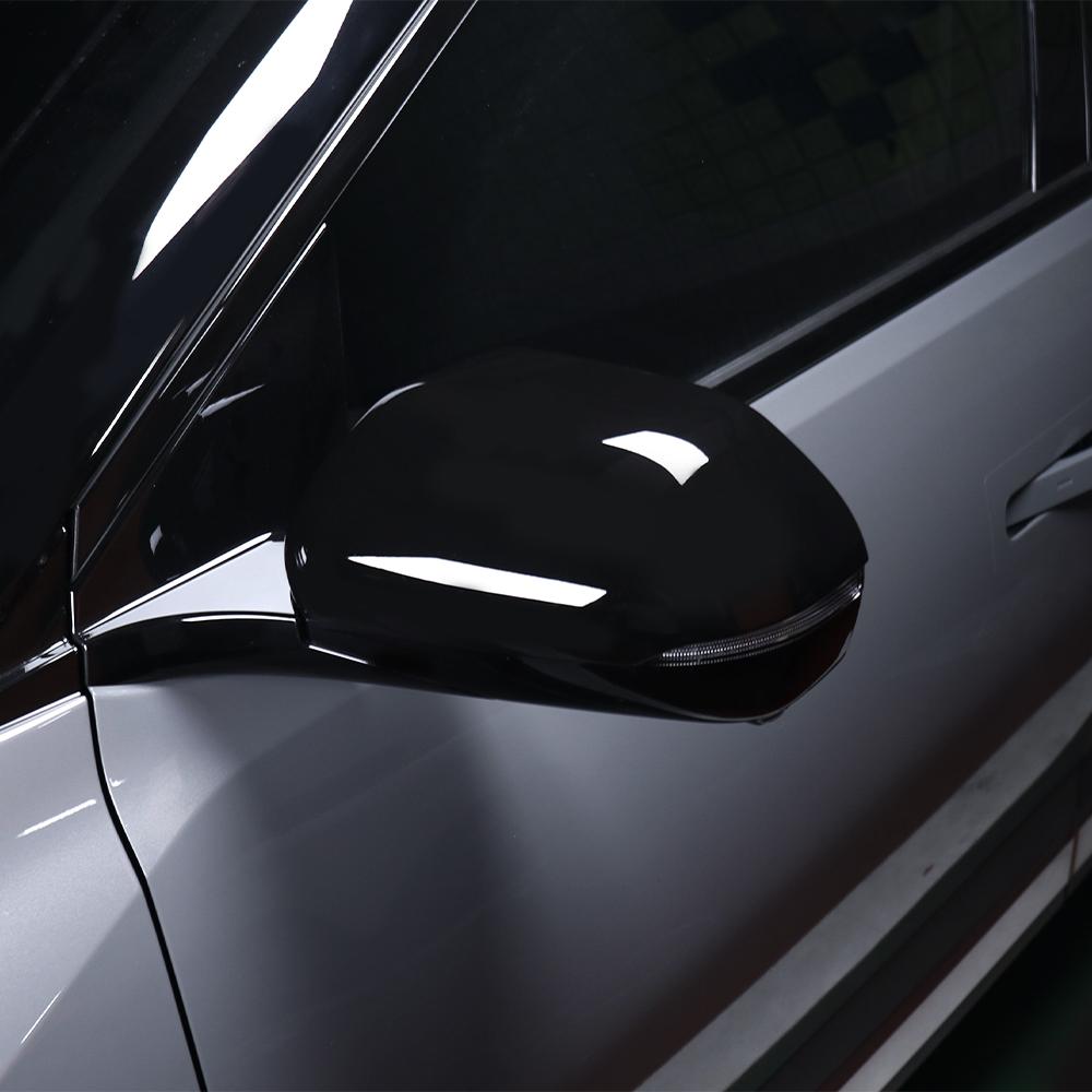 Black Mirror Cover For Kia EV3 2025 Exterior Rear View Mirror Cap Cover Carbon Fiber Decoration Exterior Rear View Mirror Covers
