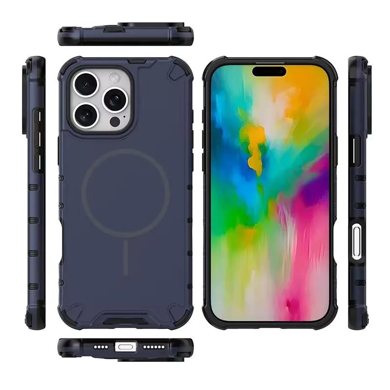 New  and Cool Magnetic Wireless Charge Anti Drop Armor Case for IPhone 16 15 14 13 12 11 Pro Max Plus For Magsafe Case