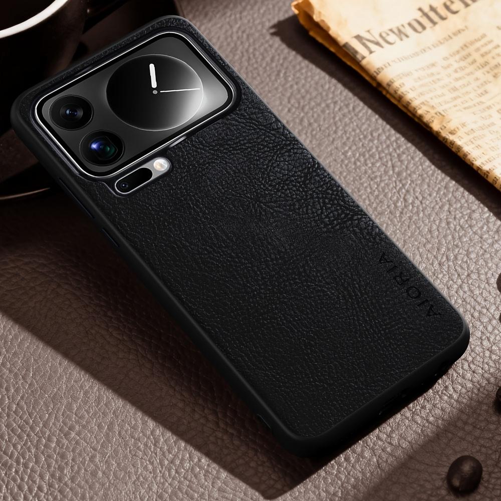 Phone Case - Luxury Case for Xiaomi 17 Ultra Pro Max 17T Pro Retro Fashion Natural Texture Solid Color Anti-Fingerprints Faux Leather Precise Camera