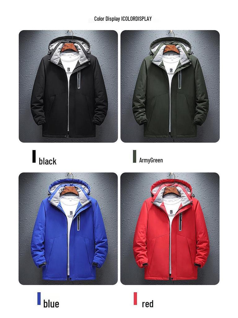 Smart Heated Hooded Ski Jacket - Warm, Thick Cotton for Winter Sports