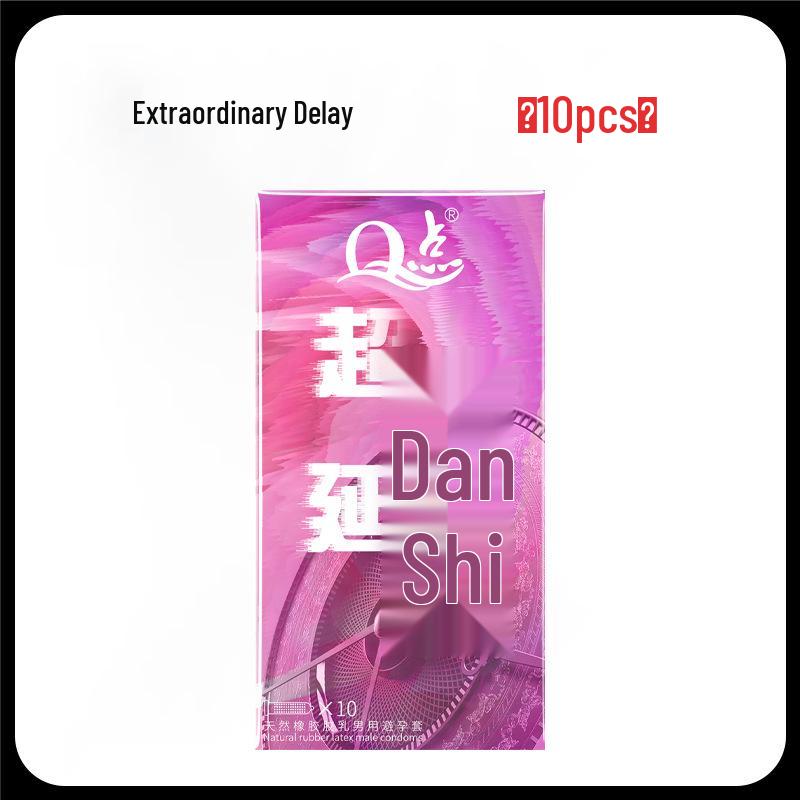 Q-point Hyaluronic Acid 001 Large Particle Delay Condoms - Long-lasting Contraceptives for Adults