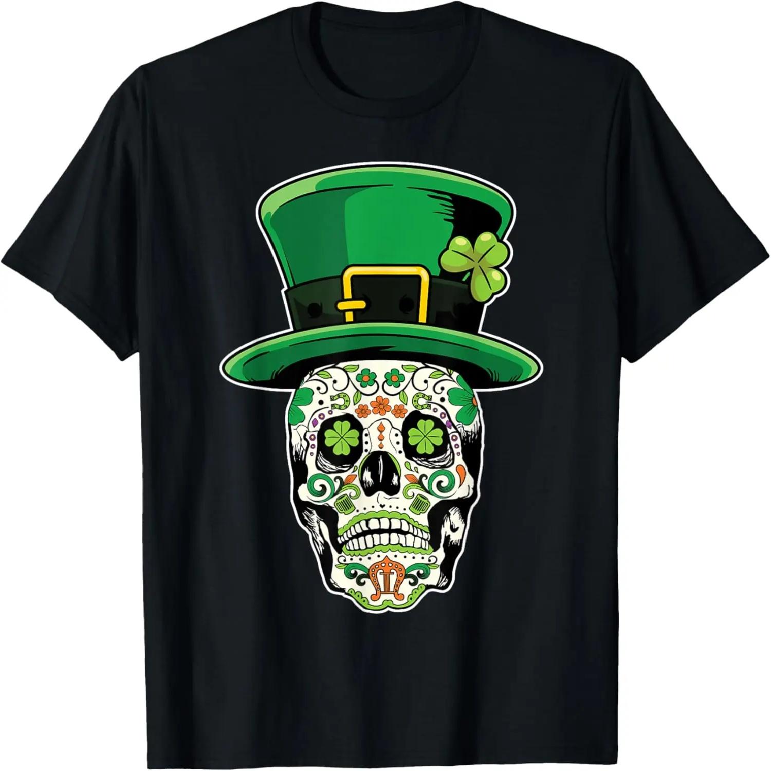 Lucky Brand Womens Sugar Skull Saint Patricks Day Of Dead Tshirt S