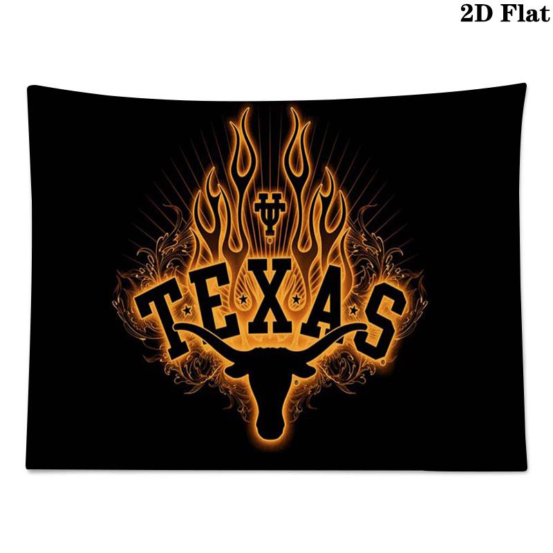 Texas Longhorns Wall Tapestry Aesthetic Wall Hanging Printed Fabric Blanket Decorative Tapestries for Bedroom Living Room Home Decor