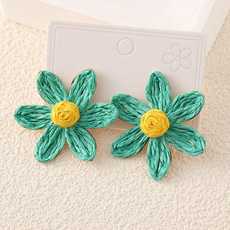 Lafite Flower Earrings, High-End Hand-Woven Earrings, Women'S Travel Photography Holiday Style Jewelry