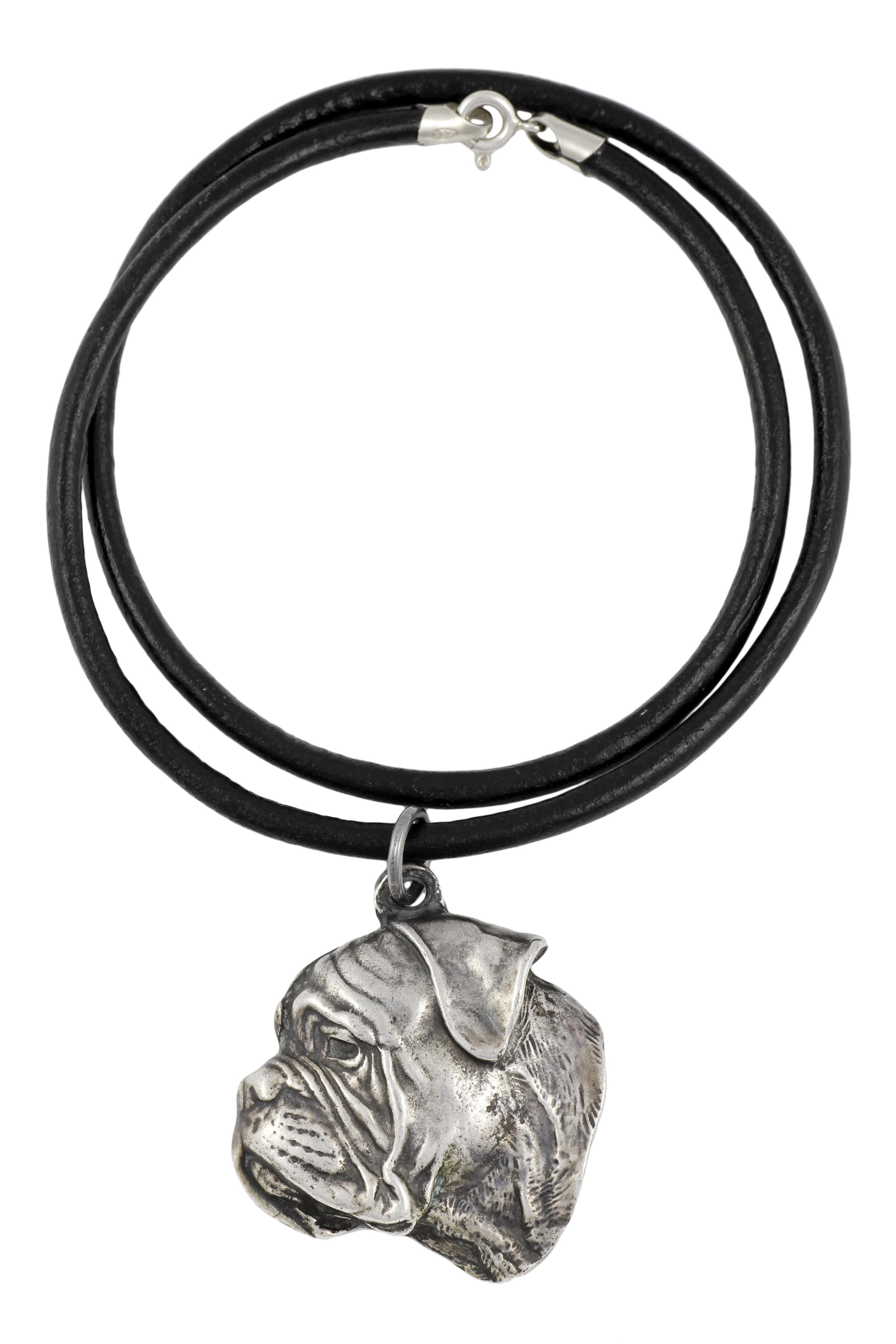 

Bullmastiff IV - Necklace with dog, silver-plated pendant for dog fan, unique jewelry by Art-Dog brand срібний